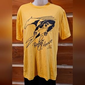 Badger Horse tshirts Yellow size medium Screenprinted Hulett WYOMING